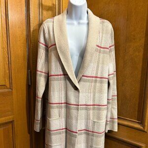 LANDS' END Women's Lofty Coatigan - Birdseye Jacquard - Worn Once
